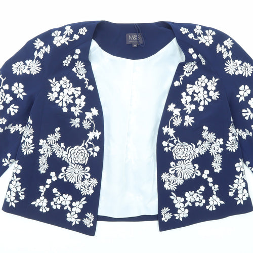 Marks and Spencer Womens Blue Floral Kimono Jacket Size 10