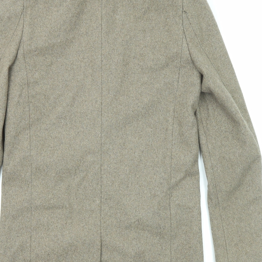H&M Womens Beige Overcoat Coat Size 16 Button