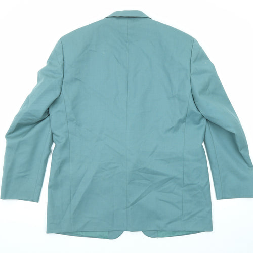 Essential Mens Blue Wool Jacket Suit Jacket Size 44 Regular