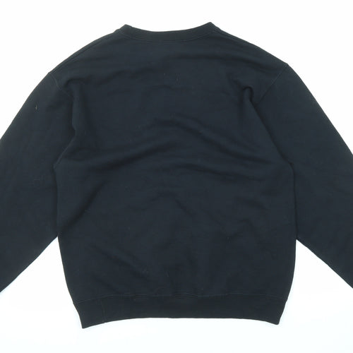 JERZEES Mens Black Cotton Pullover Sweatshirt Size M - Snowflake