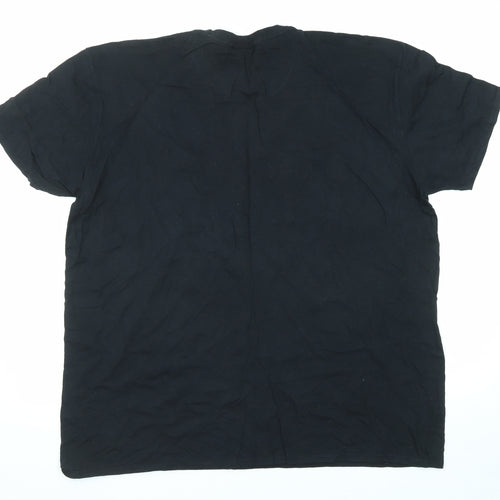 Game Of Thrones Mens Black Cotton T-Shirt Size 2XL Round Neck