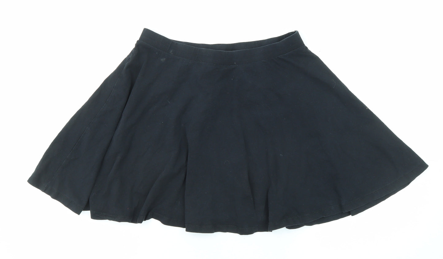New Look Womens Black Cotton Skater Skirt Size 12