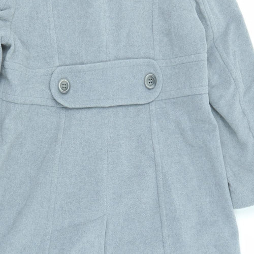 Marks and Spencer Womens Grey Overcoat Coat Size 16 Button