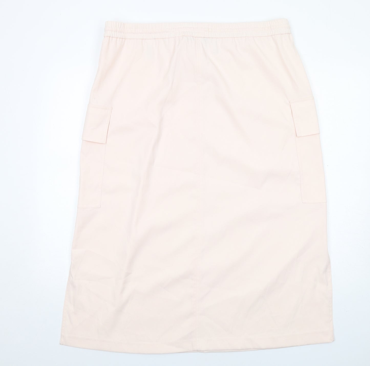 Marks and Spencer Womens Pink Polyester Cargo Skirt Size 18 Drawstring