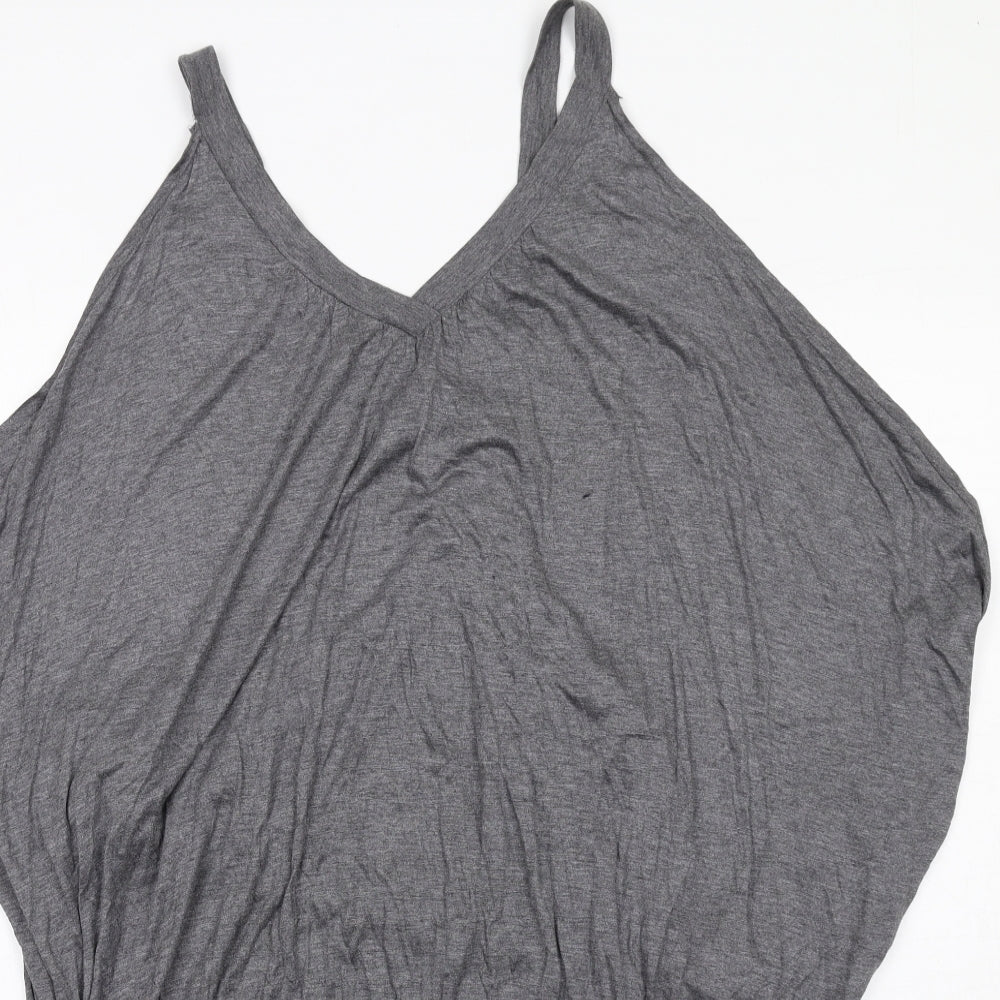 NEXT Womens Grey Viscose Camisole Tank Size 18 V-Neck - Ruched Side