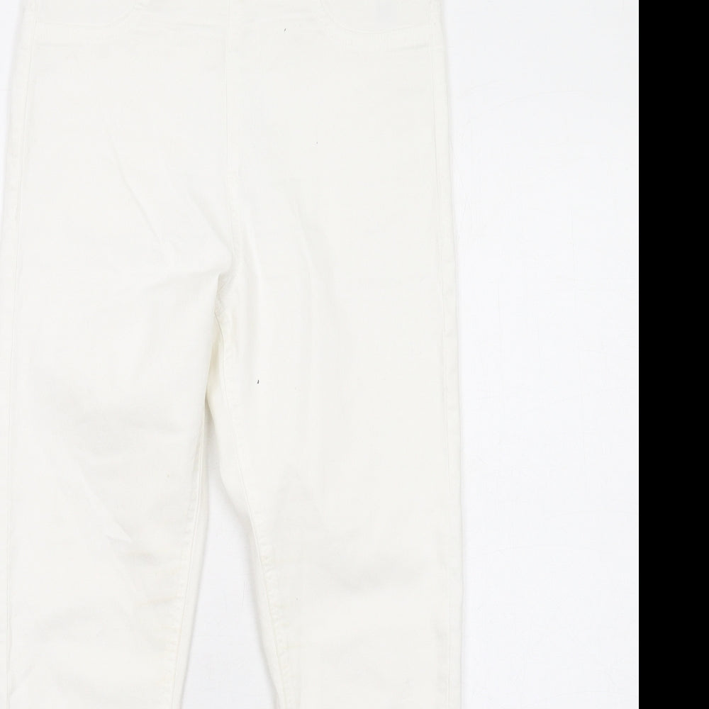 H&M Womens White Cotton Jegging Jeans Size 10 L28 in Regular