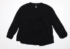 Izabel London Womens Black Viscose Basic Blouse Size 22 Round Neck