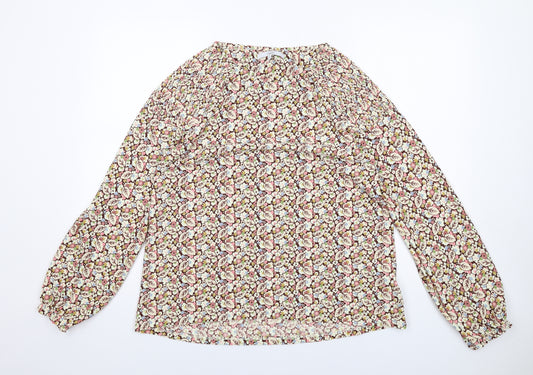 NEXT Womens Multicoloured Floral Polyester Basic Blouse Size 14 Round Neck