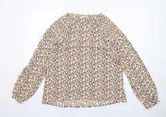 NEXT Womens Multicoloured Floral Polyester Basic Blouse Size 14 Round Neck