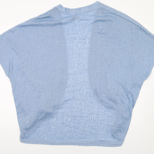 H&M Womens Blue V-Neck Polyester Cardigan Jumper Size M