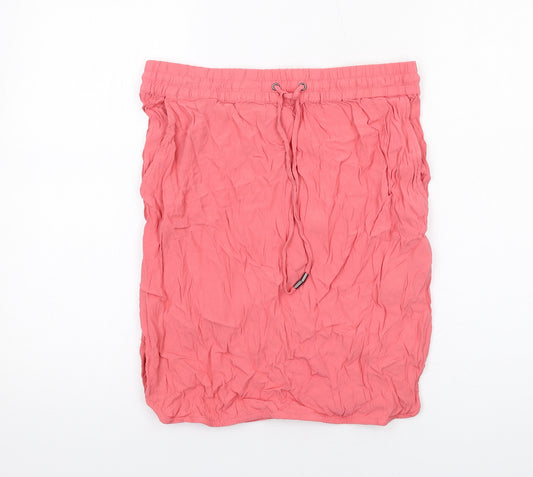 Saint Tropez Clothing Womens Pink Viscose A-Line Skirt Size L Drawstring
