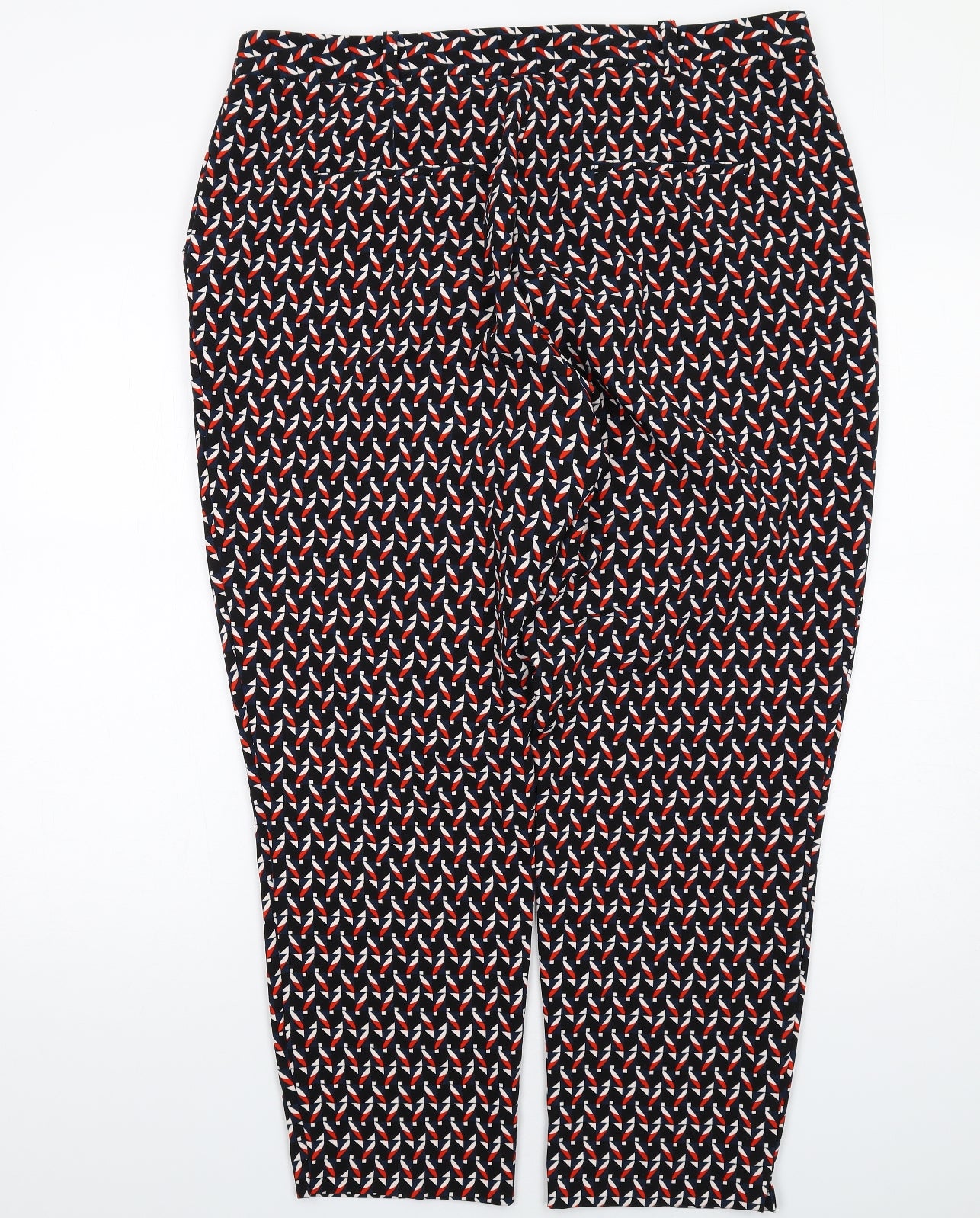 Dorothy Perkins Womens Multicoloured Geometric Polyester Chino Trousers Size 16 L30 in Regular Zip