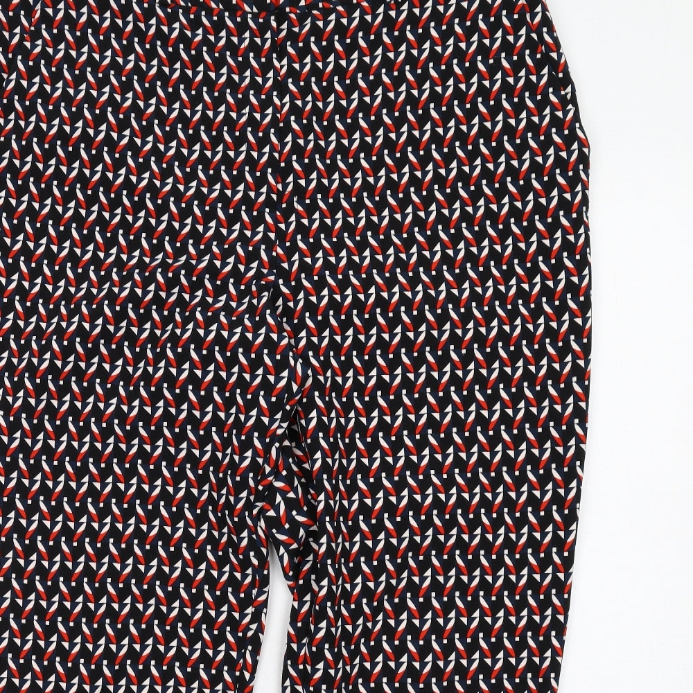 Dorothy Perkins Womens Multicoloured Geometric Polyester Chino Trousers Size 16 L30 in Regular Zip