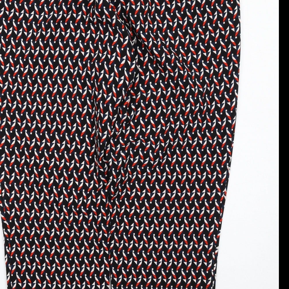 Dorothy Perkins Womens Multicoloured Geometric Polyester Chino Trousers Size 16 L30 in Regular Zip