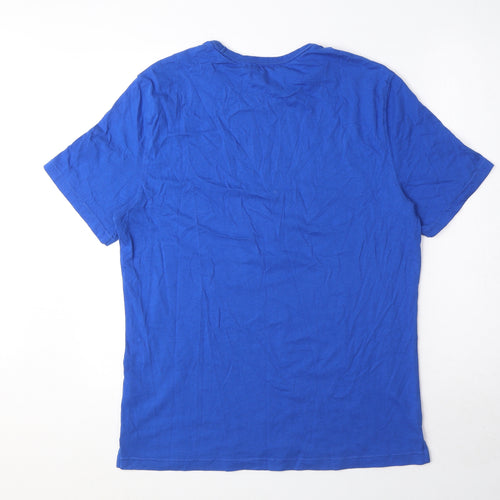 White Stuff Mens Blue Cotton T-Shirt Size M Round Neck