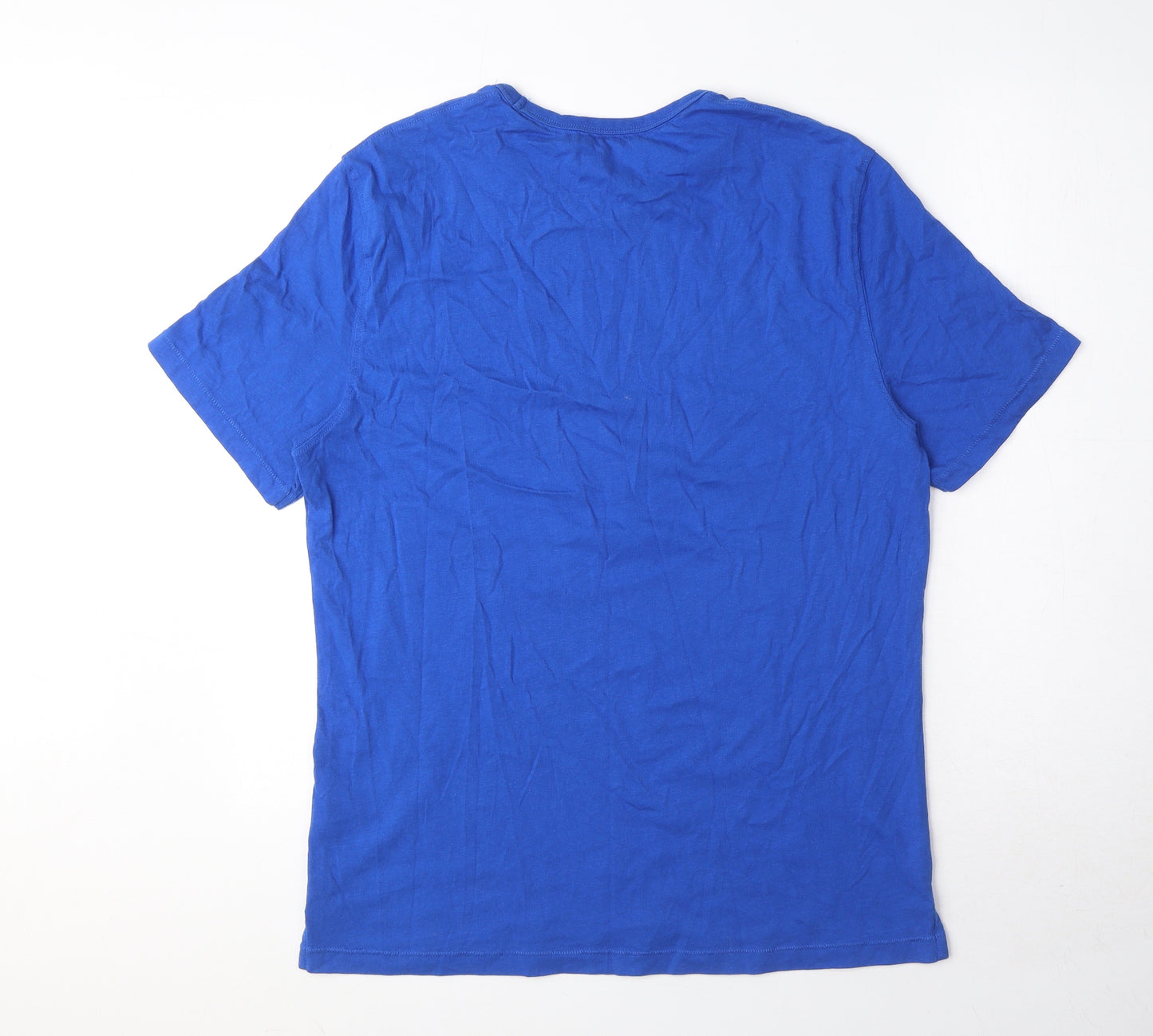 White Stuff Mens Blue Cotton T-Shirt Size M Round Neck