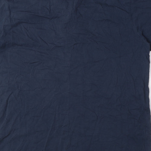 Red Herring Mens Blue Cotton T-Shirt Size M V-Neck