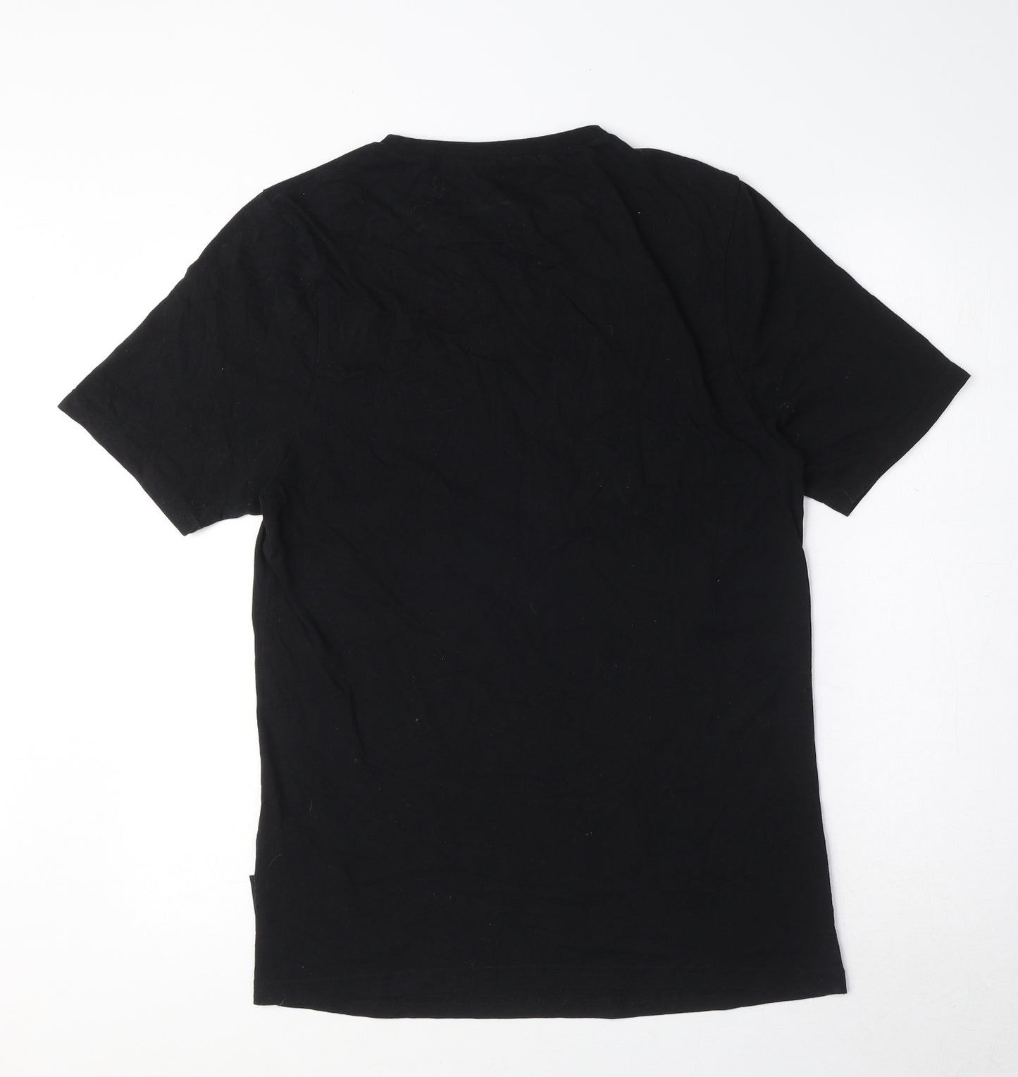 Jaded London Mens Black Cotton T-Shirt Size S Round Neck