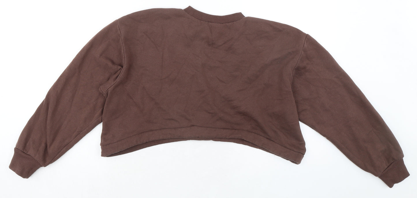 Zara Womens Brown Cotton Pullover Sweatshirt Size M Pullover