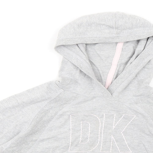 DKNY Womens Grey Cotton Pullover Hoodie Size M Pullover