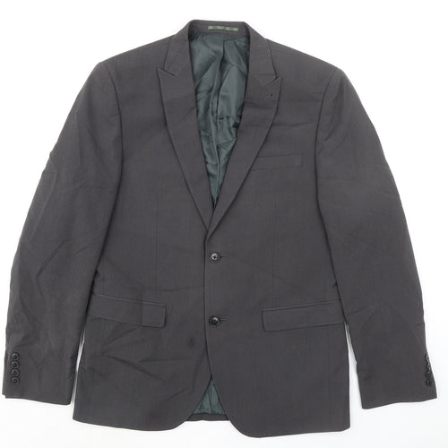 NEXT Mens Grey Polyester Jacket Suit Jacket Size 40 Regular