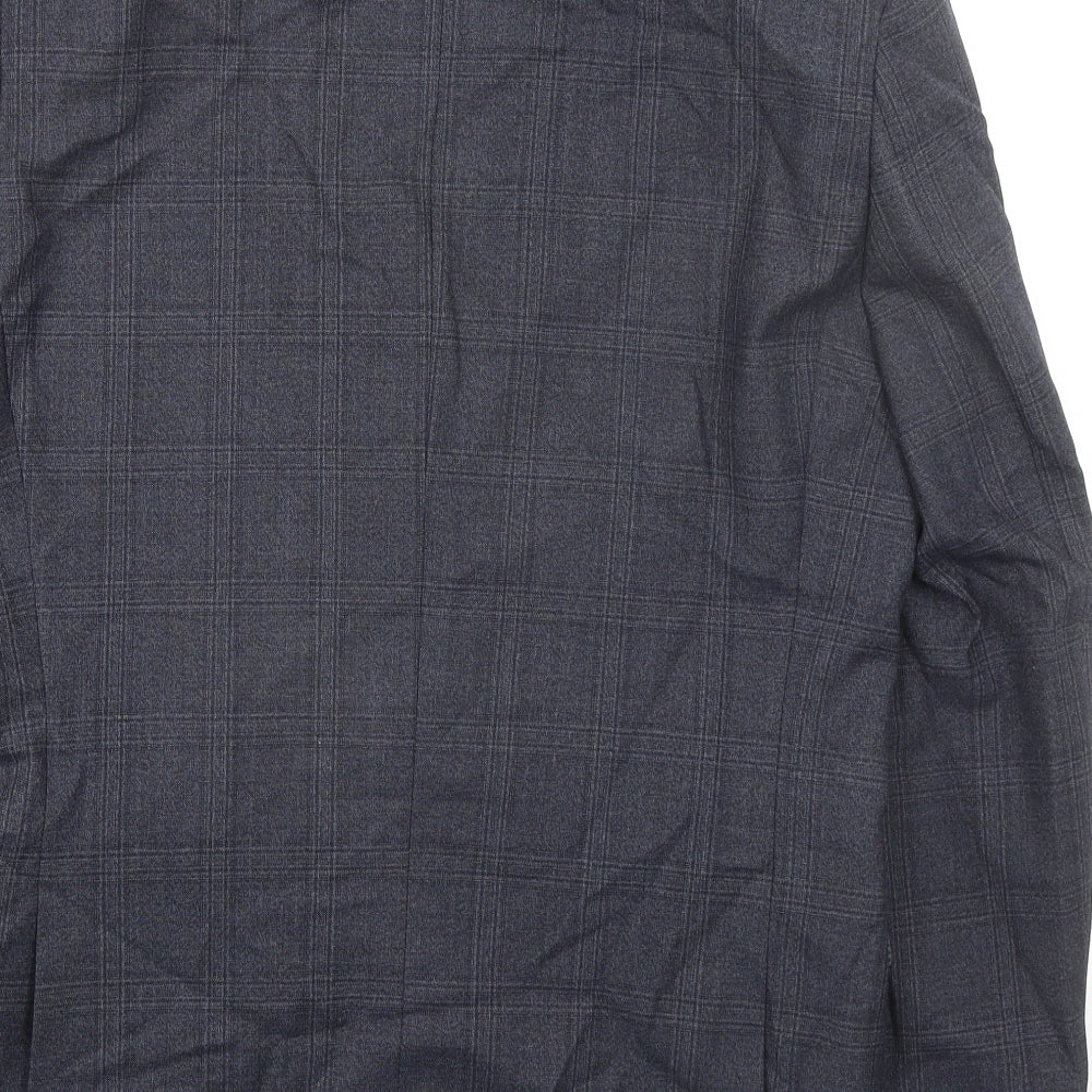 Onesixfive Mens Grey Plaid Wool Jacket Suit Jacket Size 38 Regular