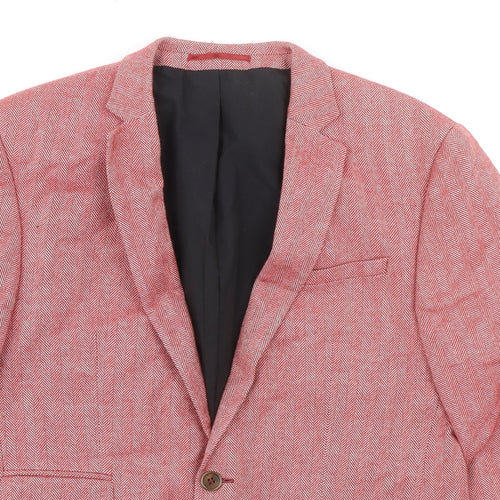 ASOS Mens Red Wool Jacket Blazer Size 40 Regular