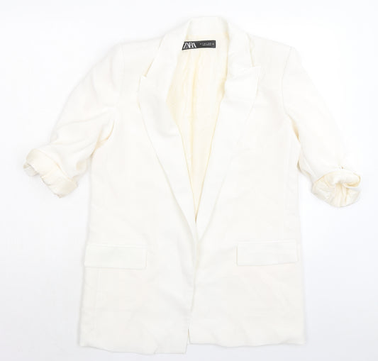 Zara Womens Ivory Jacket Blazer Size S