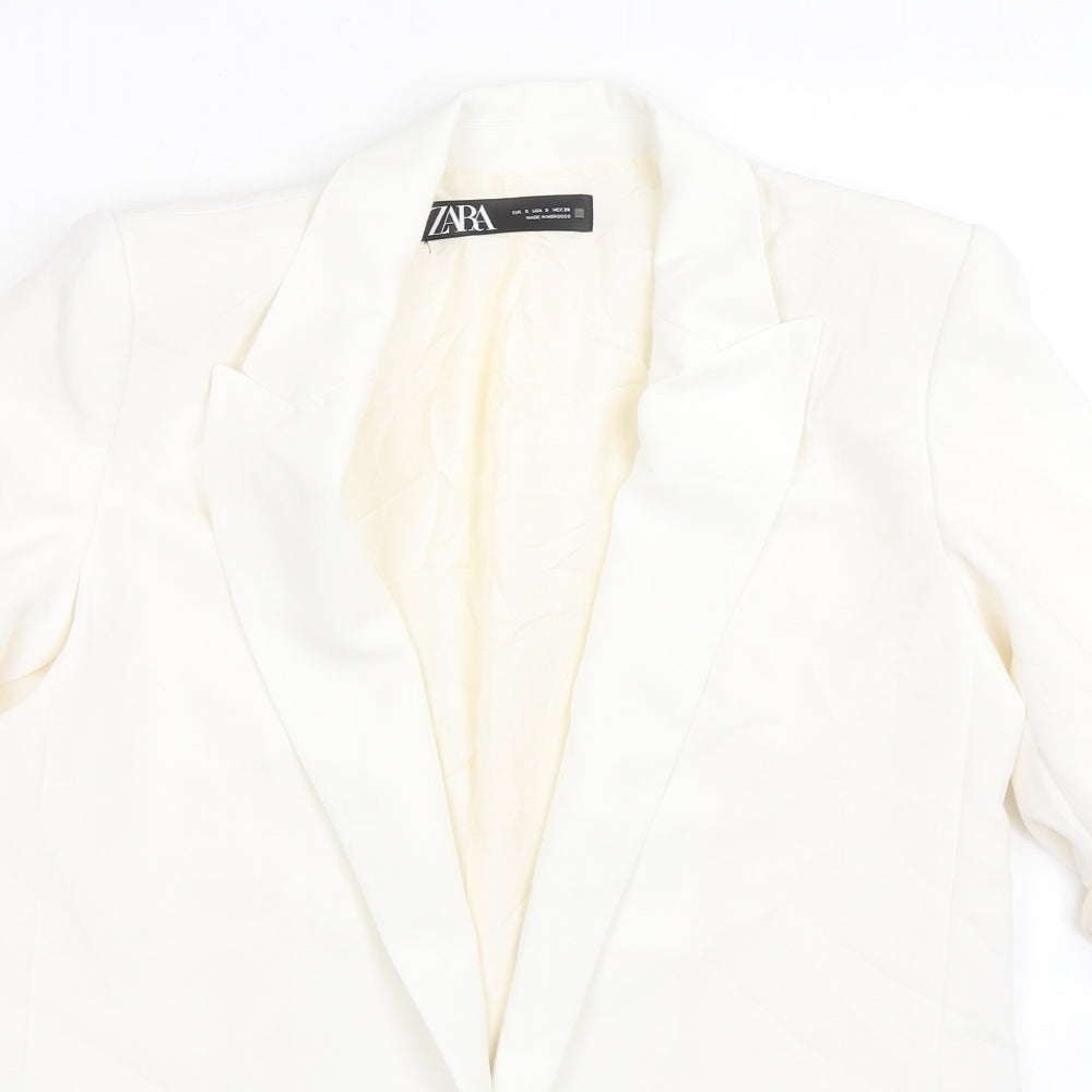 Zara Womens Ivory Jacket Blazer Size S