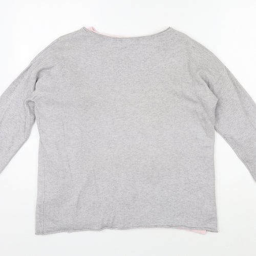 Principles Womens Grey Round Neck Viscose Pullover Jumper Size 14 - Star