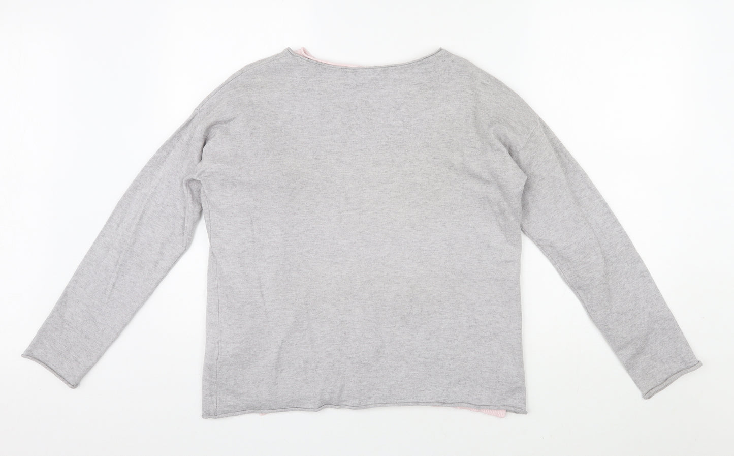 Principles Womens Grey Round Neck Viscose Pullover Jumper Size 14 - Star