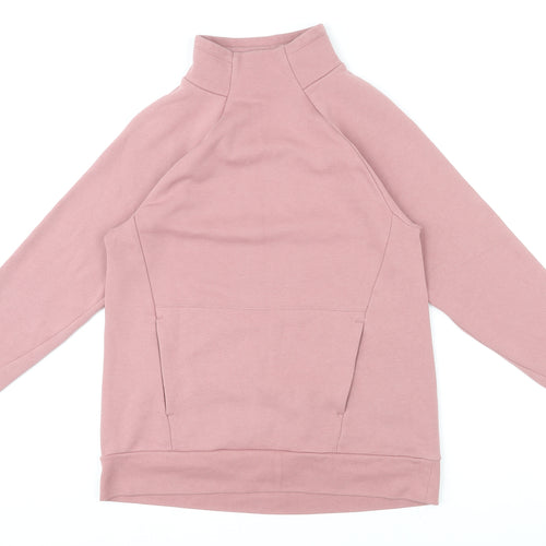 Fabletics Womens Pink Polyester Pullover Sweatshirt Size S Pullover - High Neck Pocket Thumbholes