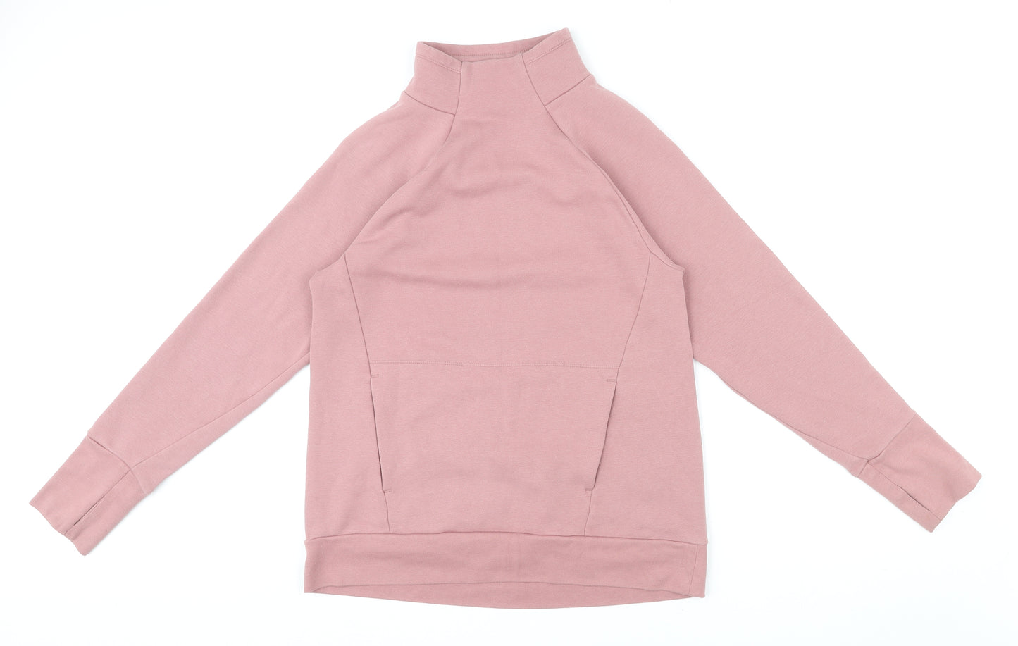 Fabletics Womens Pink Polyester Pullover Sweatshirt Size S Pullover - High Neck Pocket Thumbholes