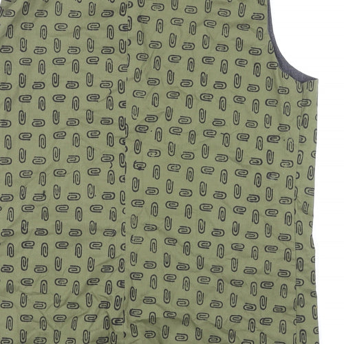 Pulpy Papaya Womens Multicoloured Geometric Gilet Jacket Size 2XL Button - Paper Clip Print