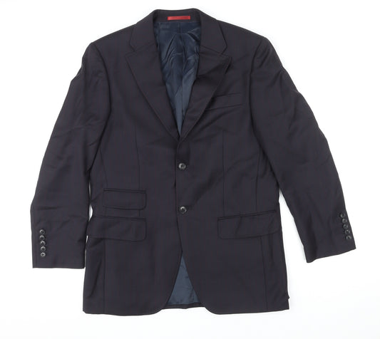 NEXT Mens Blue Striped Wool Jacket Suit Jacket Size 36 Regular - Five-Button Sleeve