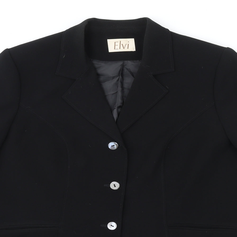 ELVI Womens Black Jacket Blazer Size 20 Button