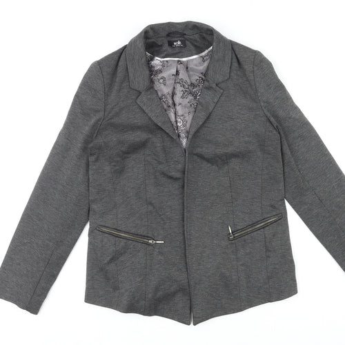 Wallis Womens Grey Striped Jacket Blazer Size 10