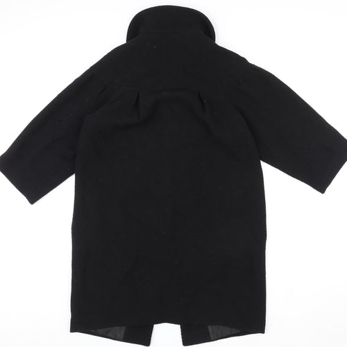 Fransa Womens Black Overcoat Coat Size M Button