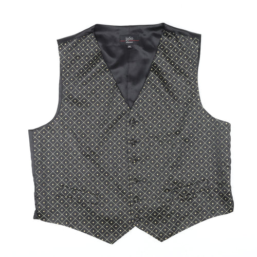 1860 Menswear Mens Multicoloured Geometric Polyester Jacket Suit Waistcoat Size 50 Regular