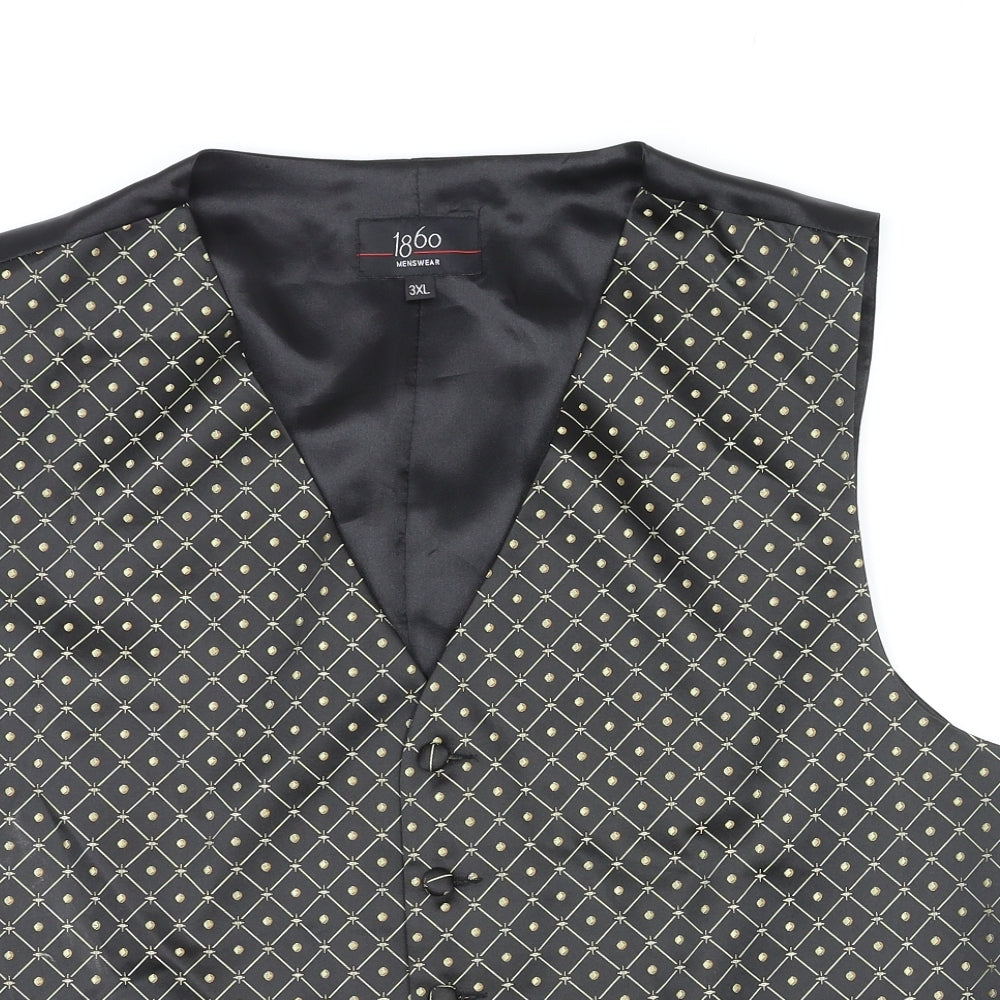 1860 Menswear Mens Multicoloured Geometric Polyester Jacket Suit Waistcoat Size 50 Regular