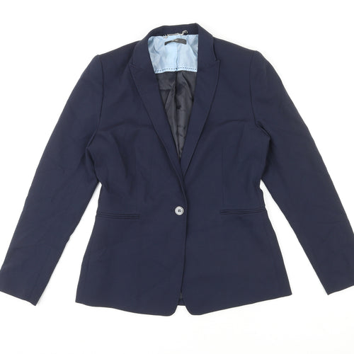 Esprit Womens Blue Polyester Jacket Blazer Size 10