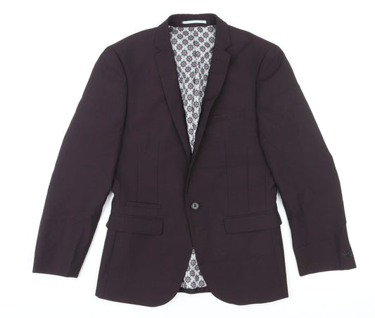 Ventuno 21 Mens Purple Polyester Jacket Blazer Size S Regular