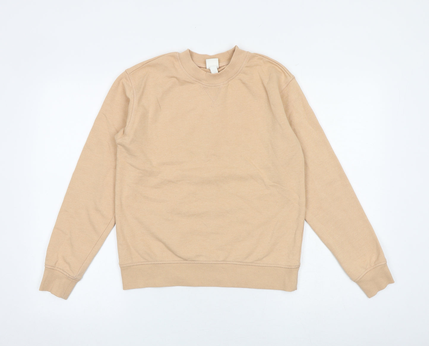H&M Womens Beige Cotton Pullover Sweatshirt Size XS Pullover