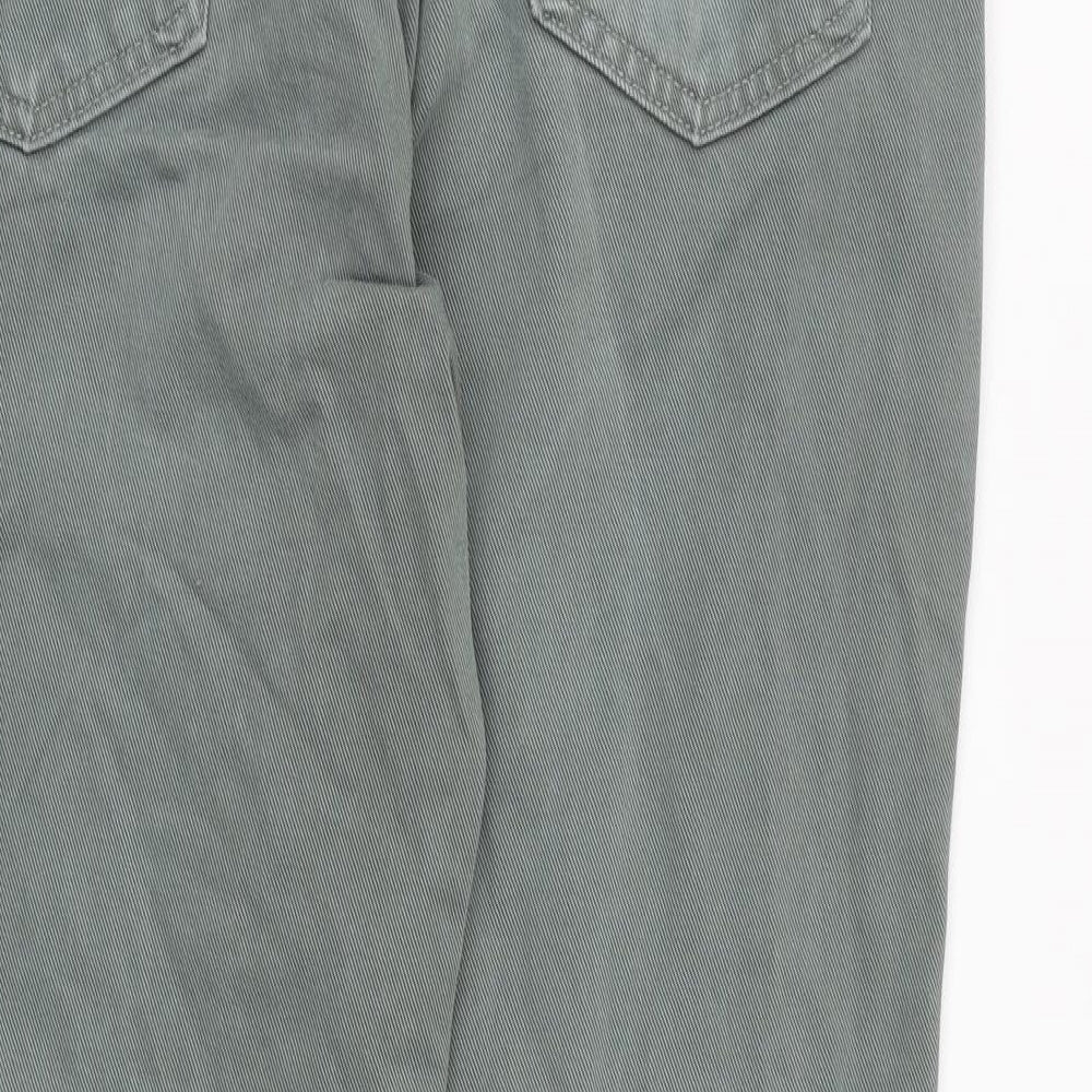 Wrangler Mens Green Cotton Straight Jeans Size 36 in L30 in Regular Zip