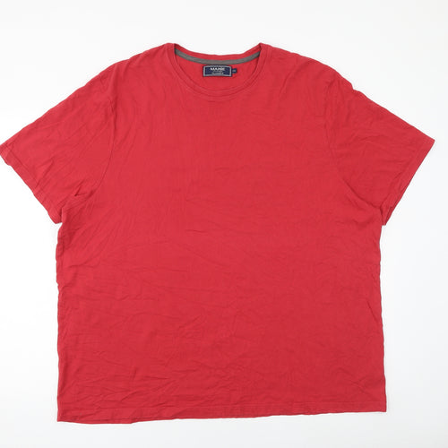 Maine New England Mens Red Cotton T-Shirt Size 2XL Round Neck