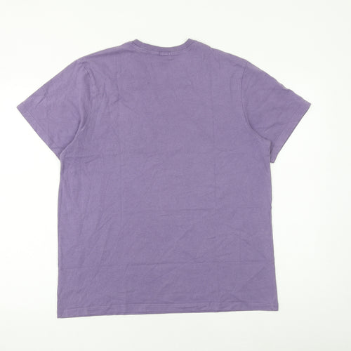Paul Smith Mens Purple Cotton T-Shirt Size L Round Neck