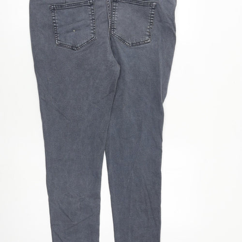 NEXT Womens Grey Cotton Skinny Jeans Size 16 L28 in Slim Zip