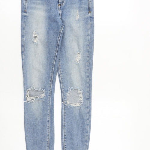 River Island Womens Blue Cotton Skinny Jeans Size 6 L29 in Slim Zip
