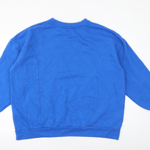 Zara Womens Blue Cotton Pullover Sweatshirt Size L Pullover - Souvenir of a time