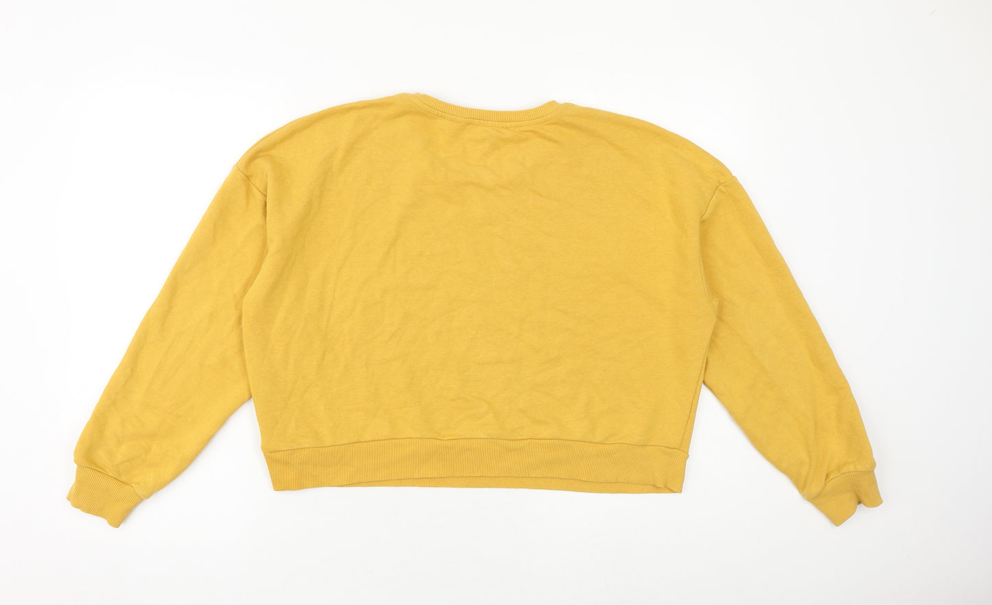 New Look Womens Yellow Cotton Pullover Sweatshirt Size 12 Pullover - Detroit League
